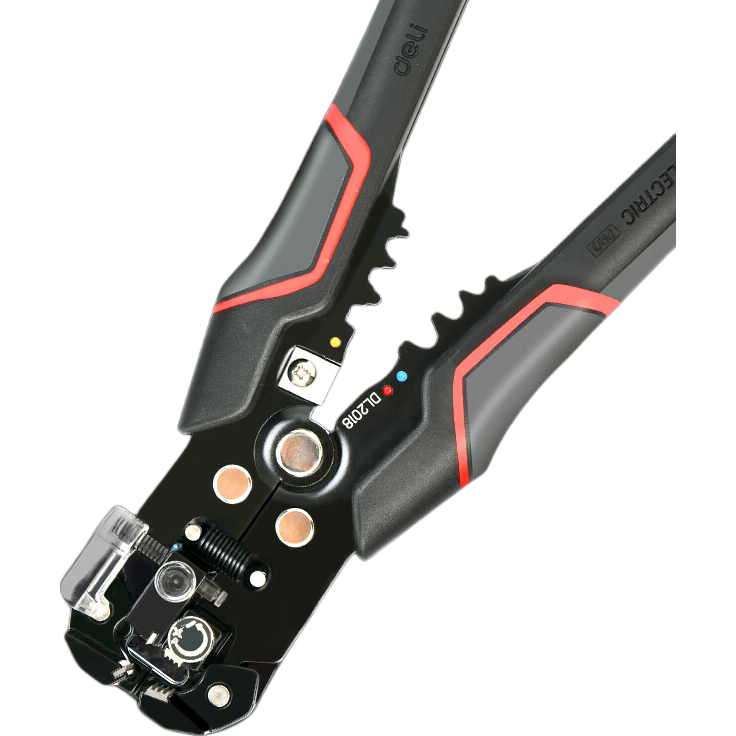 Deli Electrician Multi-Function Wire Stripper, Automatic Terminal Crimping Pliers, Fiber Optic Cable Cutter