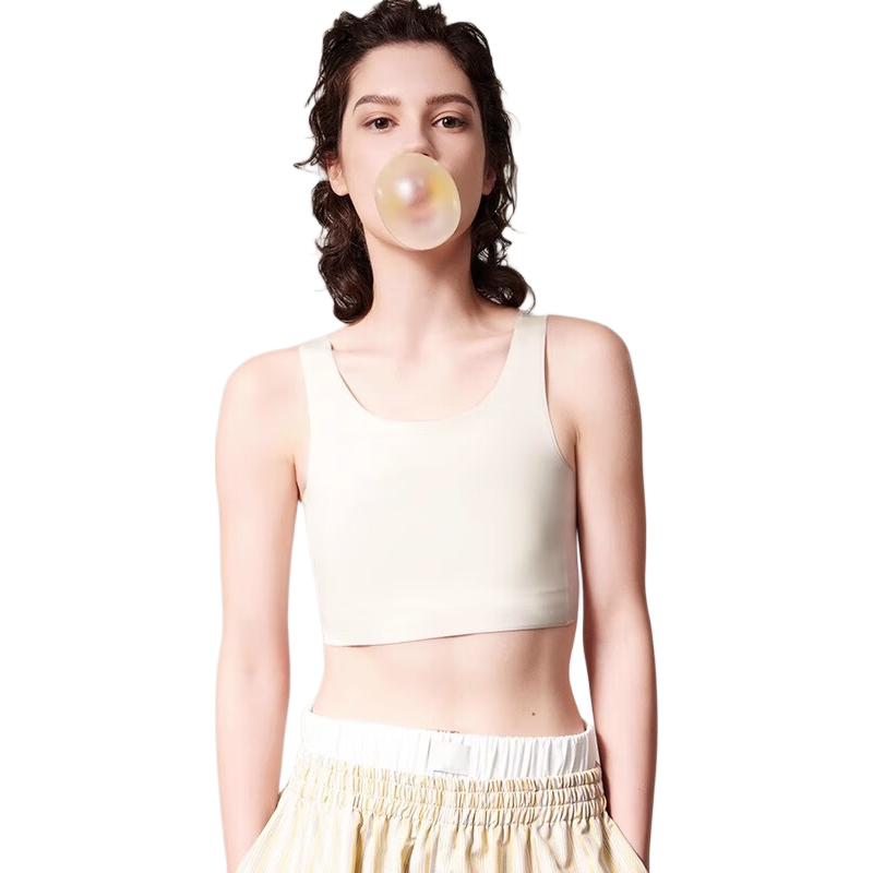 Caramella Seamless Bralette, Unisex Student Vest, Minimizes Large Breasts, Enhances Cleavage, Ultra-Thin Summer Sports Bra for Wome