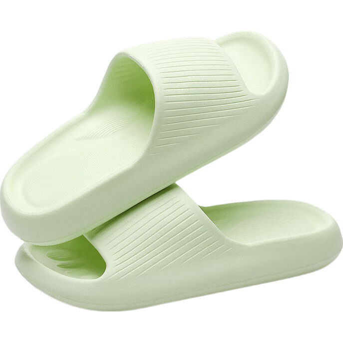 GUOLUOFEI Slip-On EVA Slippers for Men And Women, Summer Bathroom Shower Large Size Non-Slip Men's Sandals, Green, Size 36-37
