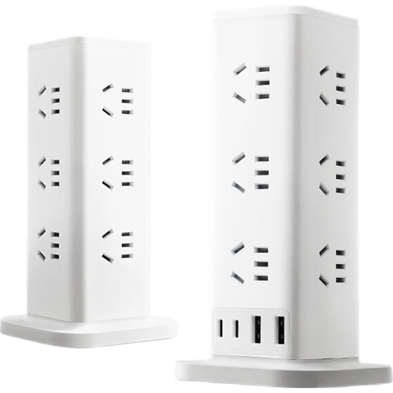 BULL 20W Fast Charging Floor Socket, Overload Protection Power Strip/USB Power Strip/Extension Cord/Power Bar, 12 Outlets with Master Switch, Total Length 1.6 Meters, GNV-UL1012U2, White