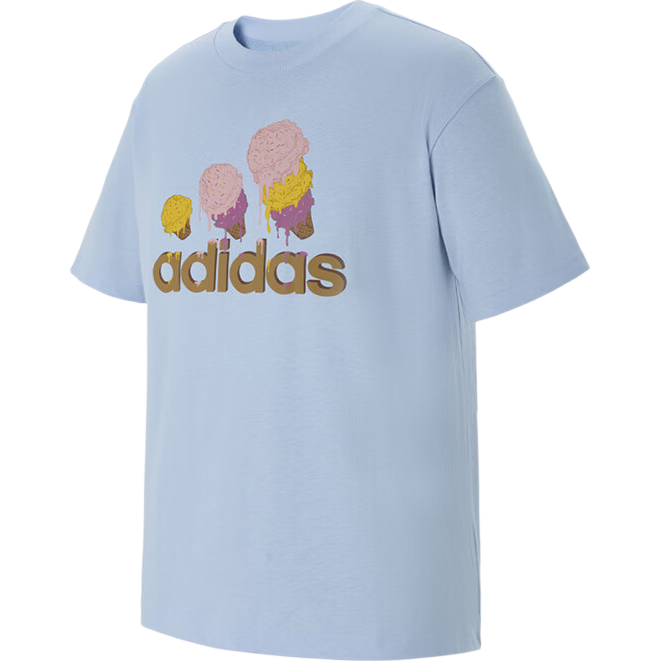 Adidas Unisex Breathable Comfortable Outdoor Cotton Ice Cream Sports Casual Short Sleeve KC4554 XL Glossy Blue