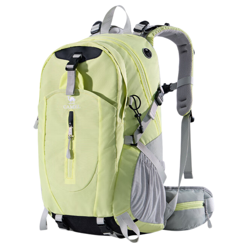 CAMEL Mountain Climbing Backpack, Outdoor Professional Backpack for Men And Women, Sports Backpack with Large Capacity, Travel Bag, Matcha Gree
