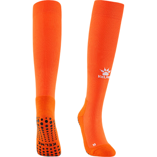 KELME Silicone Over-the-Knee Football Socks Lycra Antibacterial Odor-Resistant Professional Anti-Slip Towel Bottom Socks Orange L