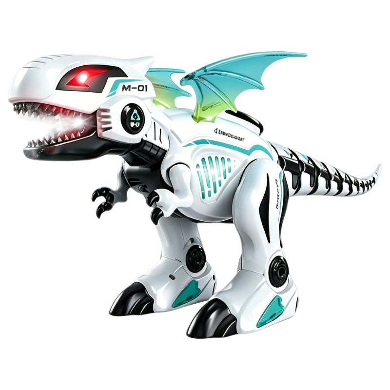 TEMIAI Programming Interactive Robot T-Rex Toy with Spray, Lights, and Music Realistic Dinosaur Birthday Holiday Gift