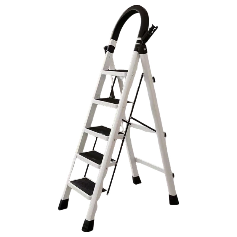 Yilinju Household Safety Folding Telescopic Multifunctional Step Ladder Thickened White