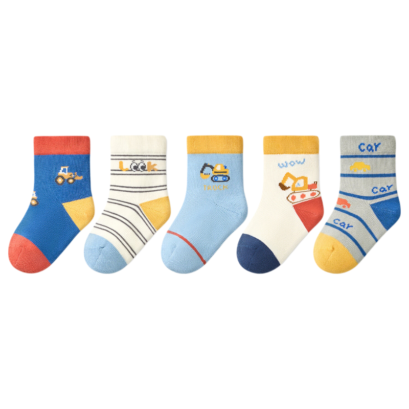 Niduoxiong Kids Socks Spring and Autumn Breathable Cotton Socks Boys Cute Seamless Baby Socks Soft Cuff Infant Socks WZ-205