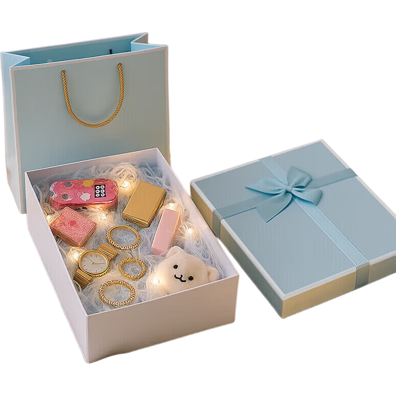 Bahainiao Gift Box Empty Box Birthday Present Valentine's Day Teacher's Day Gift Box Wedding Favor Gift Box Large Blue Bow