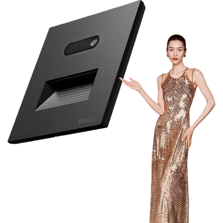 BULL Switch Socket G57 Butterfly Ultra-thin Series Human Body Sensor Footlight G57D123 Ink Cloud Gray