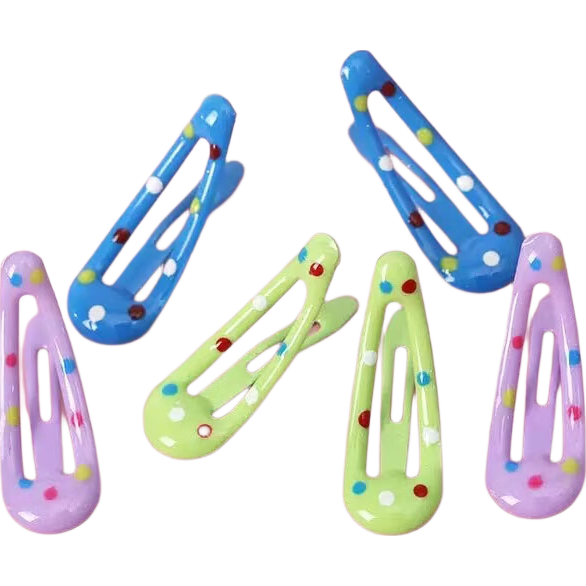 LiQing Children's Water Drop Polka Dot Hair Clips [30 Pieces] Dopamine Water Drop BB Hair Clips Baby Hairpins