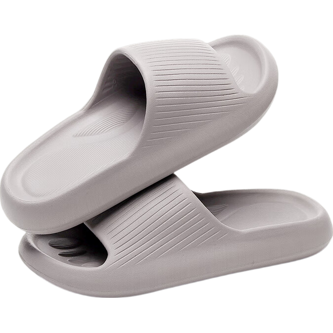 GUOLUOFEI Squishy EVA Slippers for Men And Women, Summer Bathroom Shower Large Size Non-Slip Men's Sandals, Gray, Size 42-43