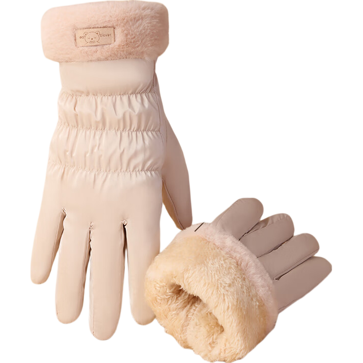 MiiOW Women's Autumn Winter Fleece-Lined Thickened Outdoor Cycling Touchscreen Windproof Gloves