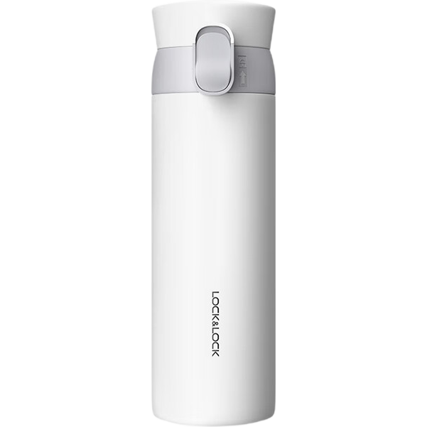 LOCK&LOCK Aspiration Bounce Insulated Cup, 316 Stainless Steel, Keeps Hot And Cold, Portable Water Bottle for Men And Women, Insulated Cup, 350ML, White
