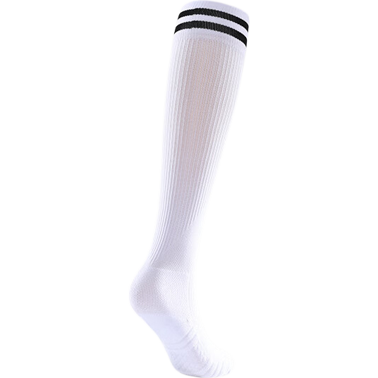 KELME Kids Long Tube Football Socks Thickened Terry Sole Non-Slip Seamless Sports Socks L White