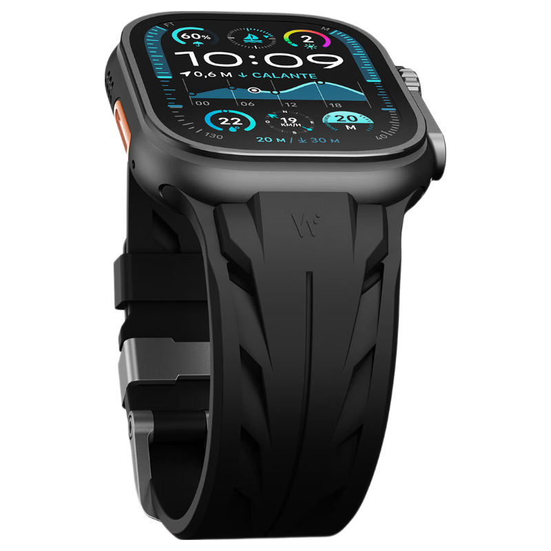 WatchBond Fluoroelastomer Sport Band for Apple Watch iWatch S11 Ultra 3/2, Compatible with Apple Watch S10/9/8/SE3, Men's 46/49mm Strap