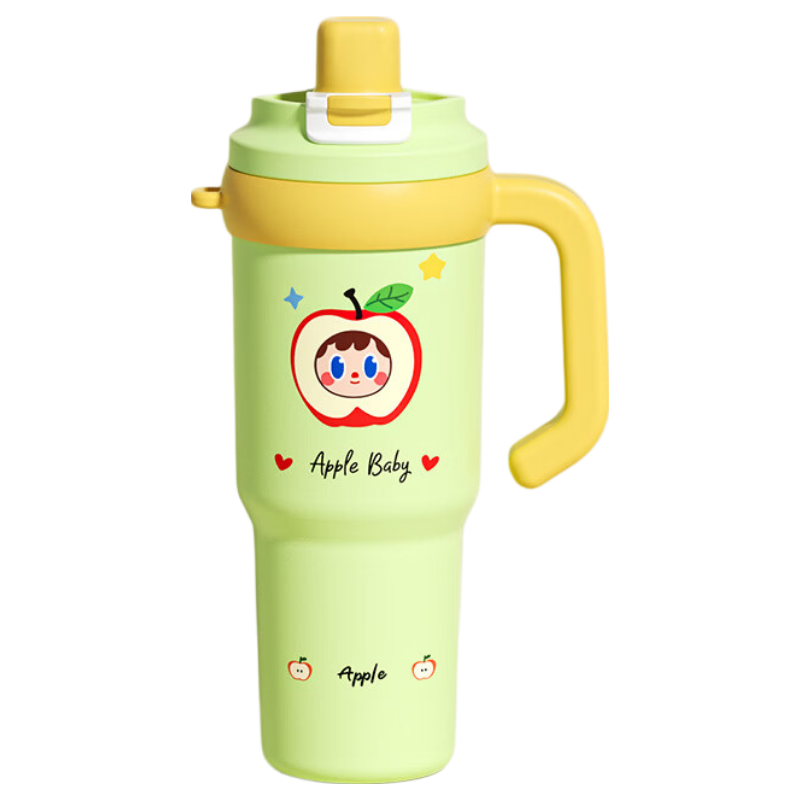 Eight Thousand Lines Insulated Thermal Cup for Women Large Capacity Ice Mug High-Quality Ceramic Coated Liner Birthday Gift for Women