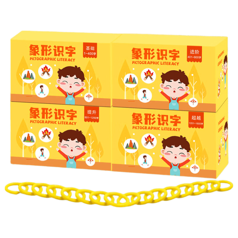 Little Elephant Dancing Children's Preschool Picture Pictographic Chinese Character Learning Cards for Ages 1-3-6, 1000 Character Literacy Tool
