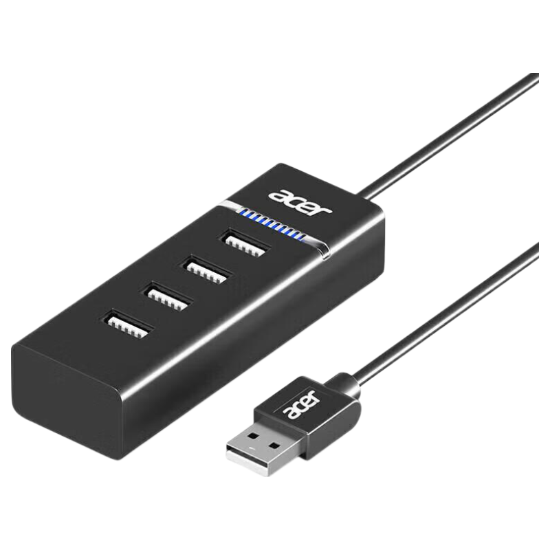 Acer USB Hub 2.0 High-Speed 4-Port HUB Splitter Expansion Cable for Laptops, Desktops, Phones, Multi-Port Extension Converter 0.5M