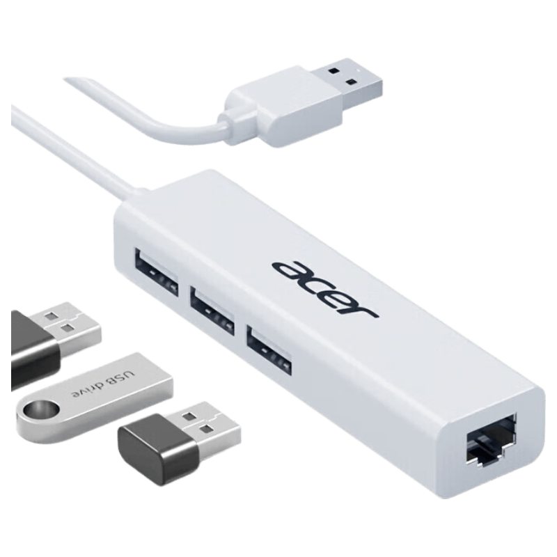 Acer USB 3.0 Hub Gigabit Version, Ethernet Port Converter, Compatible with Apple Mac And Huawei Computers, Expansion Dock Adapter, Hub Connector