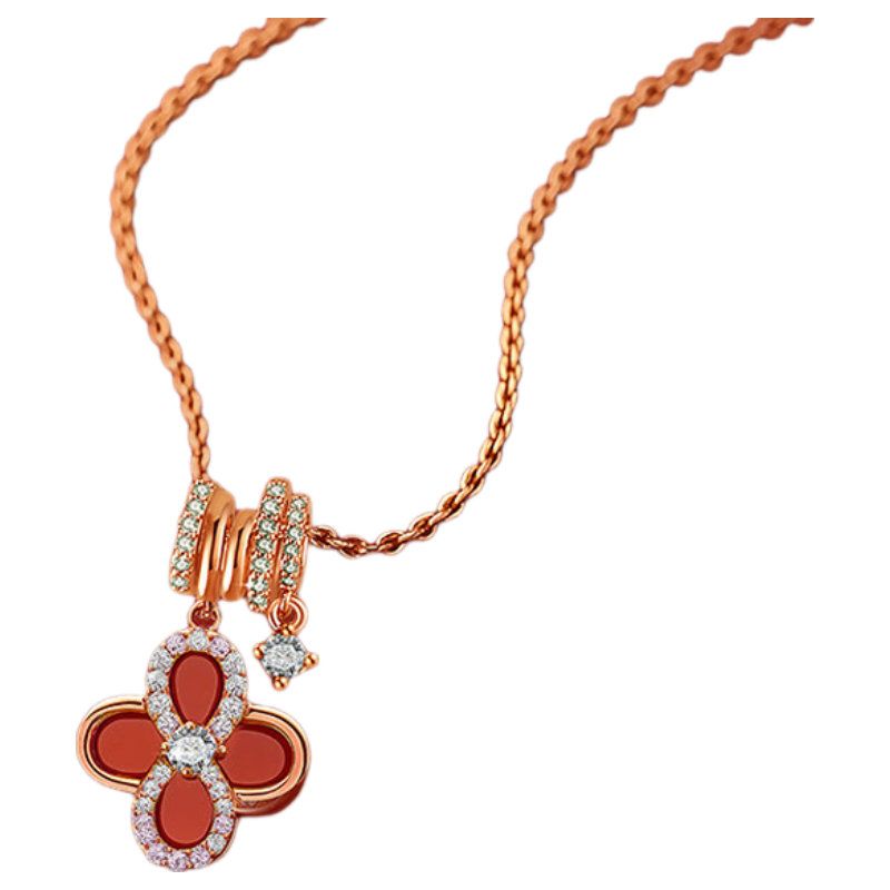 AJIDOU Women's Necklace Fashion Four-Leaf Clover Pendant Simple Exquisite Clavicle Chain