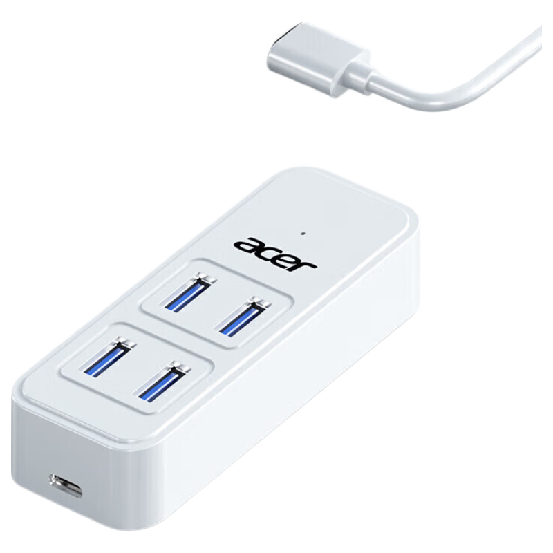 Acer USB 3.0 Hub, 4-Port Expansion Dock, HUB Splitter, Extension Cable Converter, One-To with Power Port, for Laptops And Desktops, Multi-Port Expansion, 1.5 Meters