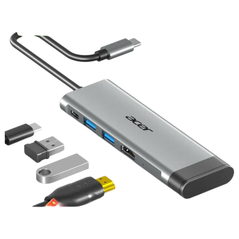 Acer Type-C Expansion Dock with SIM Card, Instant 4G Internet Access, HDMI 4K 60Hz Screen Mirroring, Converter Hub 3.0 Splitter, Suitable for Laptops, Apple, Huawei Expansio