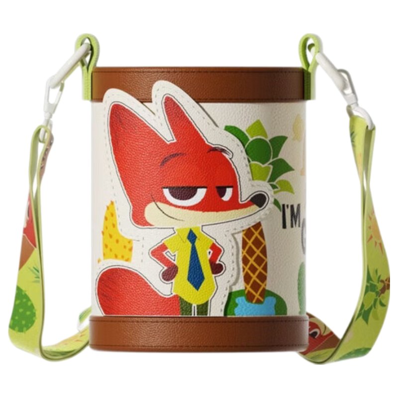 Germ Zootopia Guardian Star Children's Insulated Water Bottle Student Cup Nick Green Cup Sleeve with Shoulder Strap
