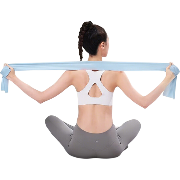 Duweike Elastic Yoga Resistance Band Fitness Pull Back Hip Lift Resistance Loop Leg and Shoulder Training Band Macaron Blue 18lbs