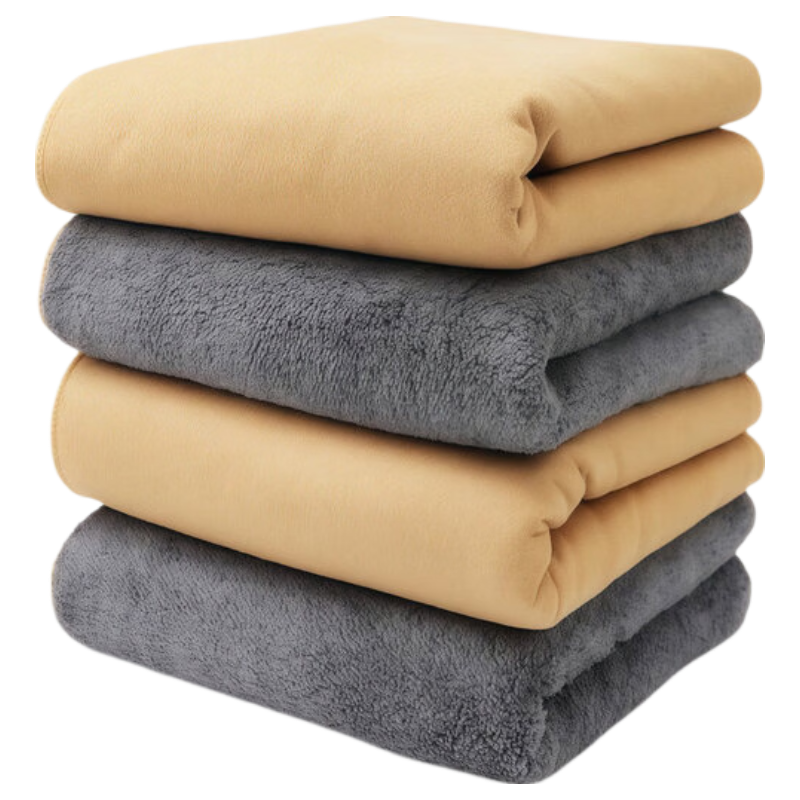 PINYU Thickened Double-Layer Suede Coral Fleece Cleaning Cloths, Absorbent, Lint-Free, Glass and Car Interior Wipes, 3-Pack, 30*30cm