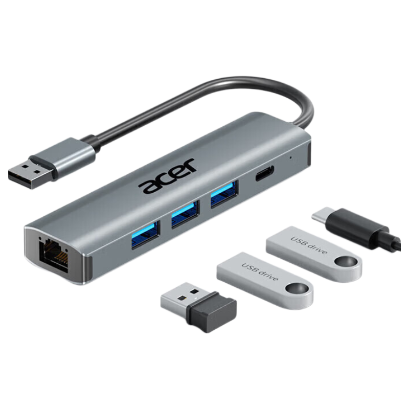 Acer USB3.0 to Gigabit Ethernet Expansion Dock Hub Splitter, Laptop Network Cable Adapter RJ45 Converter Desktop Expansion Dock