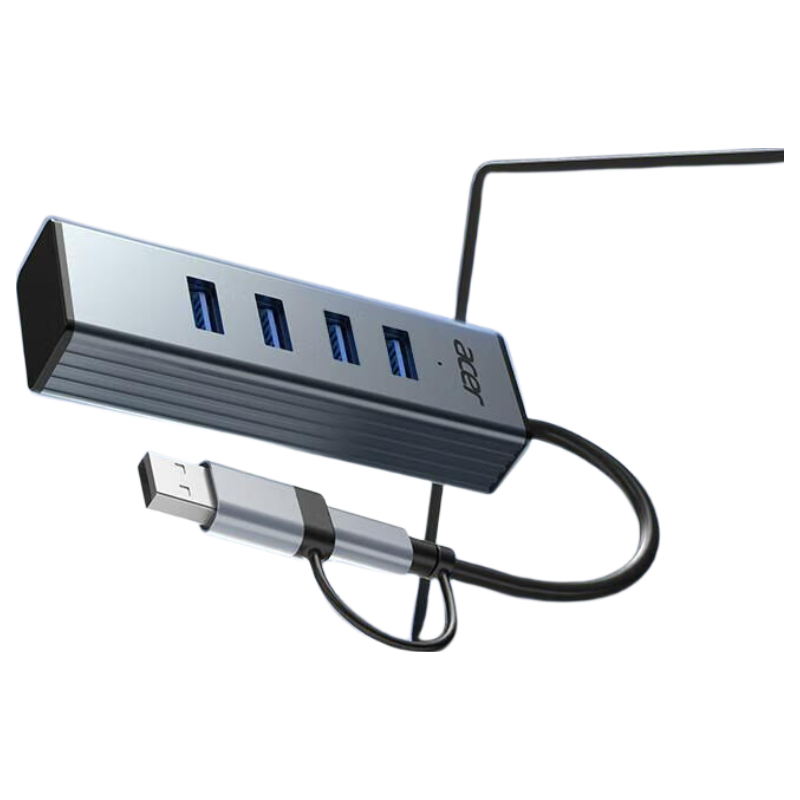 Acer USB3.2 Hub Splitter, Extension Cable Converter, One-To 10Gbps, for Laptops And Desktop Computers, Multi-Port Expansio