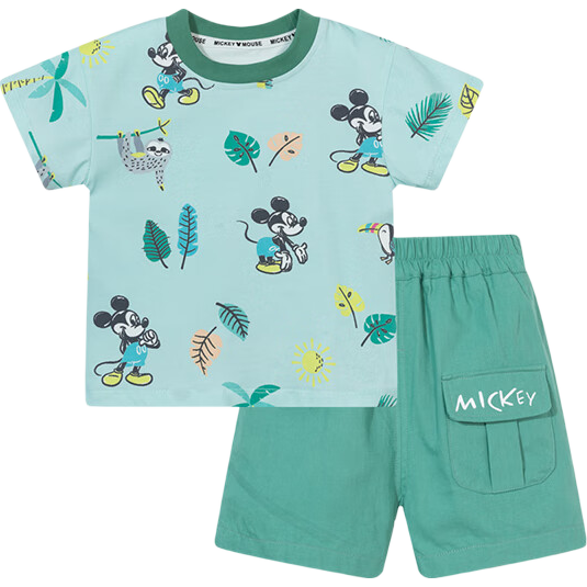 Disney Children's Short-Sleeve Set, Cartoon Mickey Mouse, Fashionable Casual Versatile Comfortable Breathable Summer New Style, Mickey 110