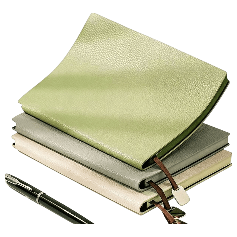 TENGXIONG A5 Soft Leather Notebook with Litchi Texture, Business Minimalist Office Meeting Journal, University Student Study Diary, Lined Customizable with Logo