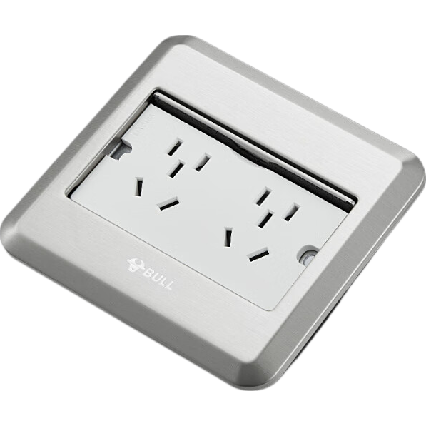 BULL Switch Socket 10-Hole Floor Socket Full Metal Panel Silver 2-5 Hole Floor Socket GD8Z256