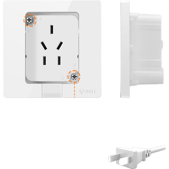 BULL Switch Socket, Recessed Socket, Adjustable Air Conditioner Refrigerator Hidden Socket GTBZ223 White Five-Hole 10A