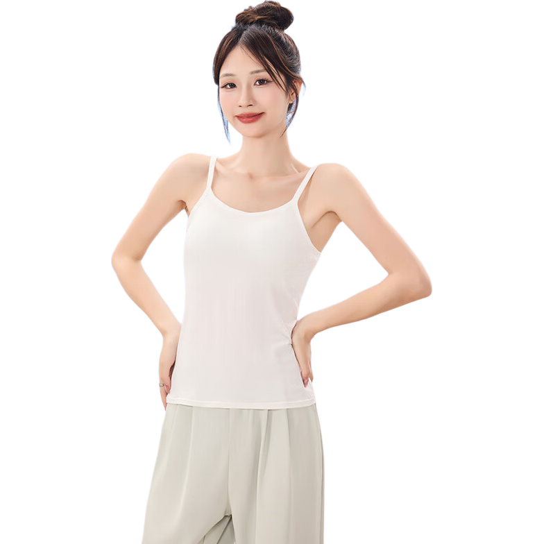 Ziyouxi Women's Summer Camisole with Chest Pad, Stylish Back Design, Versatile Innerwear and Outerwear Tank Top