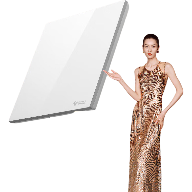 BULL Switch Socket, G57 Butterfly Ultra-Thin Series, Splash-Proof Box Panel White Board, 86-Type White Board G57B101 Glossy White
