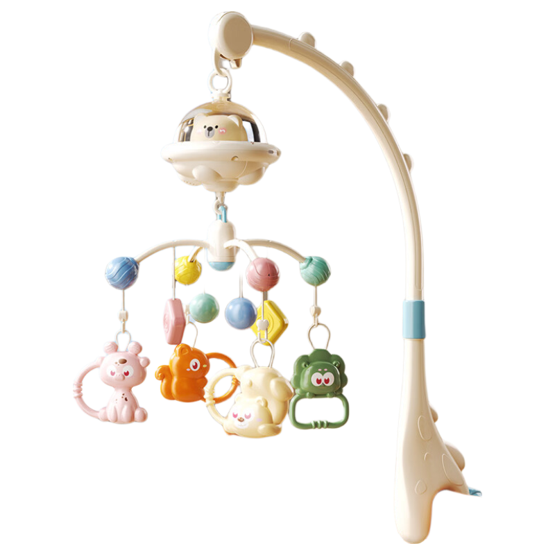 Licheers Baby Crib Rattle Music Rotating Bed Bell Hanging Toy 0-1 Year Old Infant Soothing Rattle First Birthday Gift