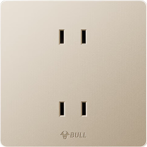 BULL Switch Socket G12 Series, 10A Four-Hole Socket, Cream Style 86-Type Panel, G12Z222S, Starry Gold