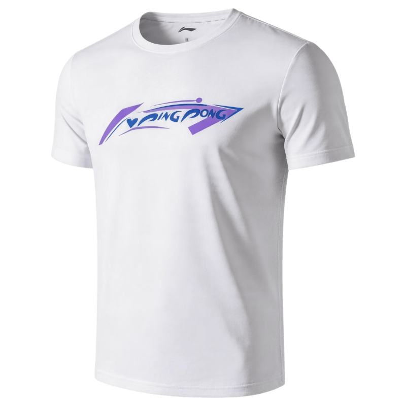 LI-NING Men's Summer Short Sleeve T-Shirt Trendy Printed Couple Loose Casual Breathable Round Neck Quick-Dry Sports Tee