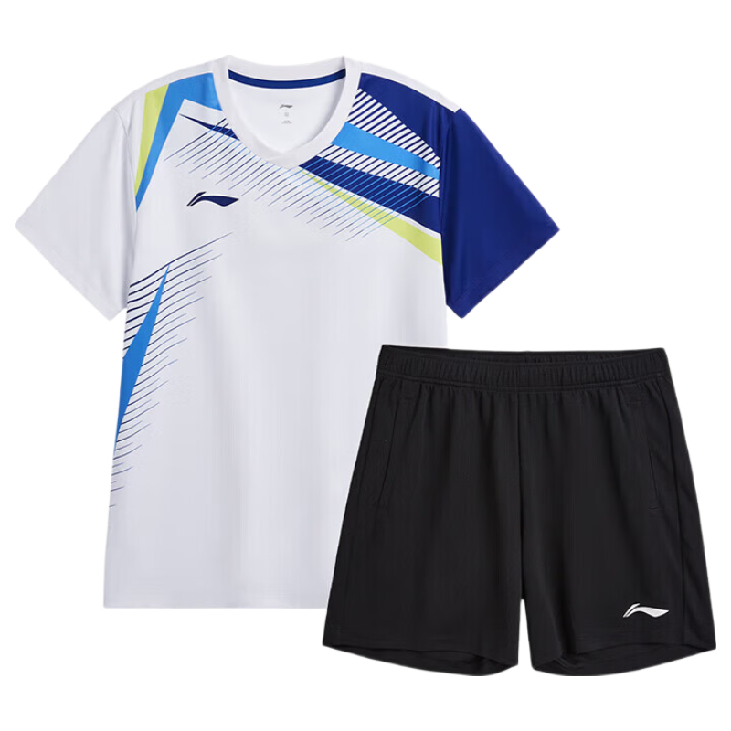 LI-NING Unisex Badminton Club Series Two-Piece Sweat-Absorbing Breathable Sportswear Set