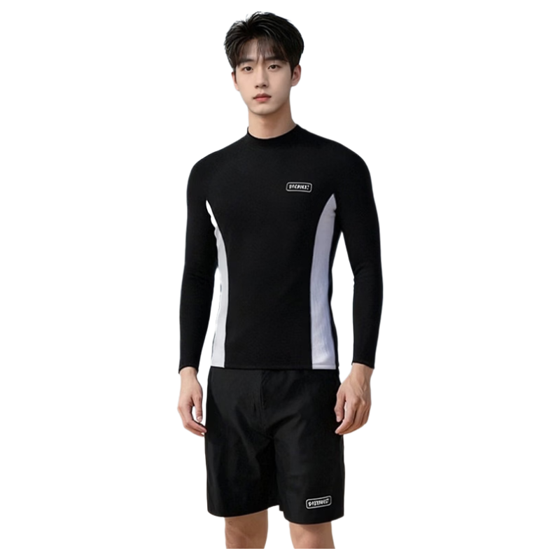 Langsha Men's Two-Piece Large Size Quick-Dry Swimwear Professional Swimming Trunks Spa Swimwear for Men