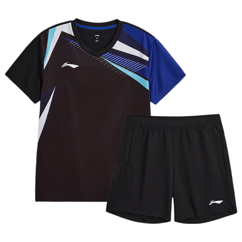 LI-NING Unisex Badminton Club Series Two-Piece Sweat-Absorbing Breathable Sportswear Set