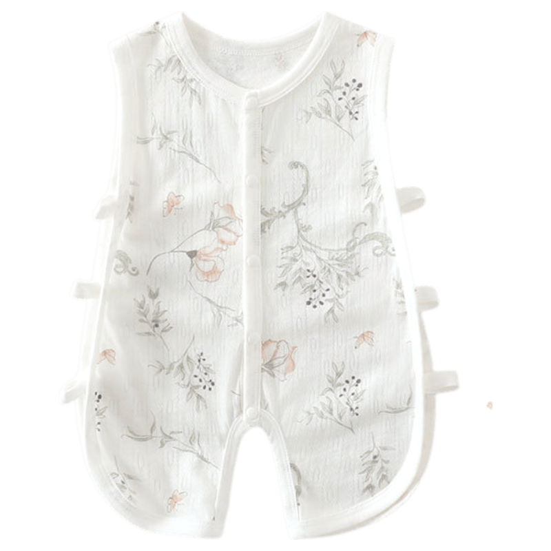 Aibao Baby Summer Thin Sleeveless Romper Newborn Bodysuit T350 Platycodon Flower 73cm