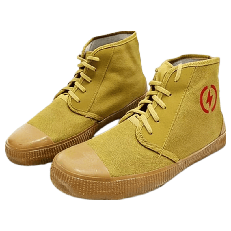 Shengan High-Top Insulated Shoes, 5KV Factory Workshop Equipment Maintenance Work Shoes, Canvas Power Engineering Breathable Non-Slip Wear-Resistant Soft-Soled Liberation Shoes, Size 43