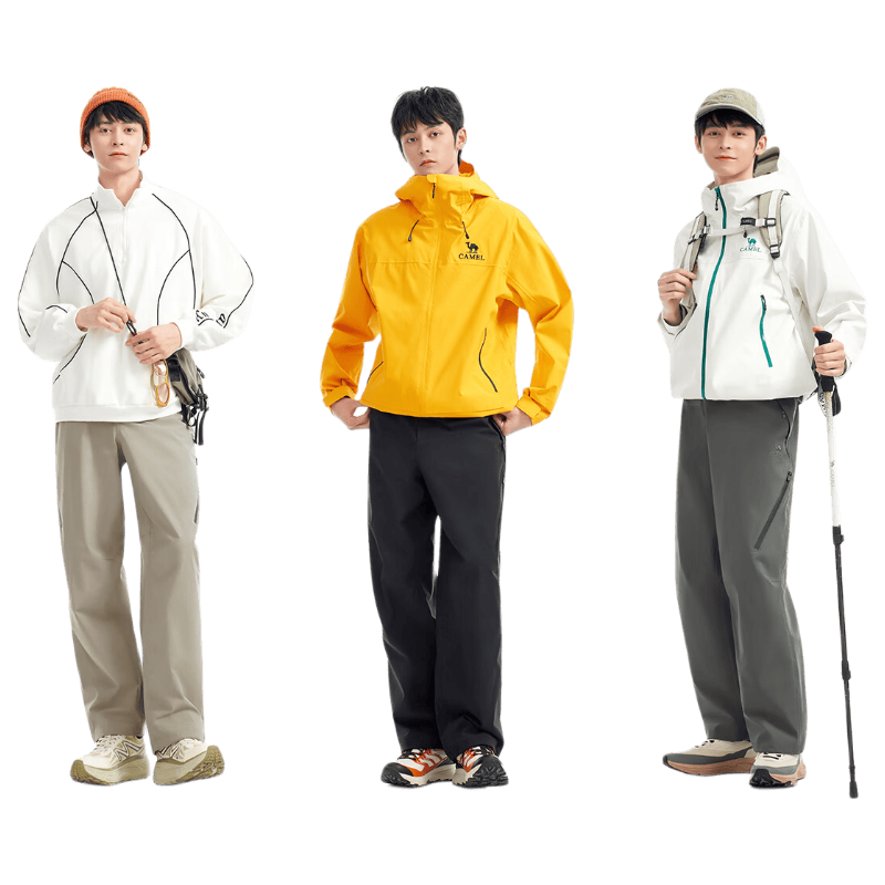 CAMEL [Wang Junkai Edition] Outdoor Softshell Hiking Pants for Men and Women, Autumn Winter Durable Tear-Resistant Mountaineering Trousers