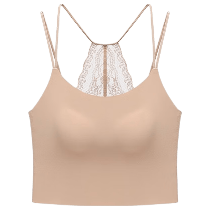 Manifen Lace Back Strap Tank Top Women Summer Cooling Sun Protection Inner Wear Outer Wear with Cup Wireless Integrated Bra Base Layer