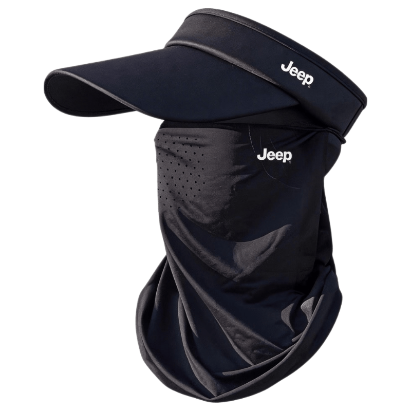JEEP Men's Summer Sun Protection Outdoor Hiking Mountaineering UV Protection Breathable Open-Top Hat