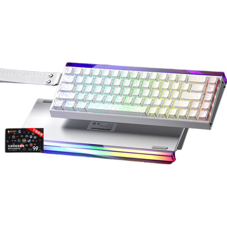 AULA HERO 68HE Magnetic Switch Keyboard RT Gaming Custom Mechanical Keyboard 68 Keys 8K Report Rate White Contour Side-Printed Black Emperor Magnetic Switch