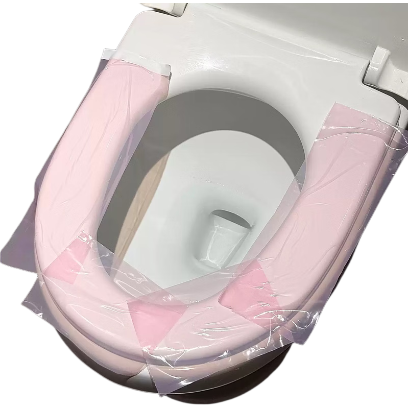 JAJALIN Hotel Disposable Toilet Seat Covers Travel Business Trip Full Coverage Portable Protective Film Pink