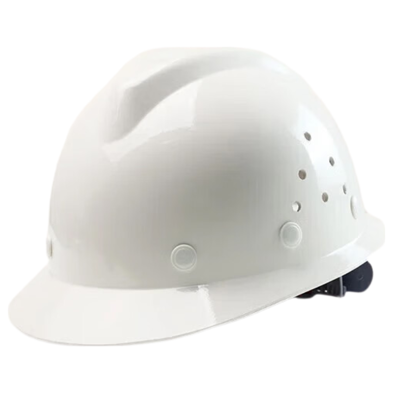 SHOUDUN Fiberglass Safety Helmet Construction Electric Power New National Standard Anti-Smash Breathable Impact-Resistant Helmet White Fiberglass V-Type Ventilation